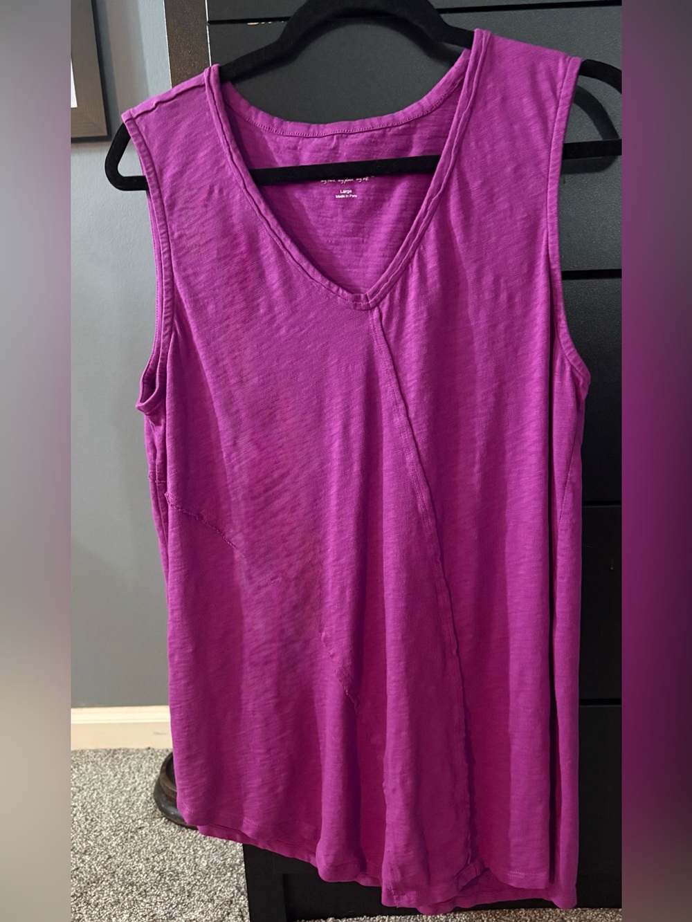Soft Surroundings Asymmetrical V-Neck Tank Top Size Large